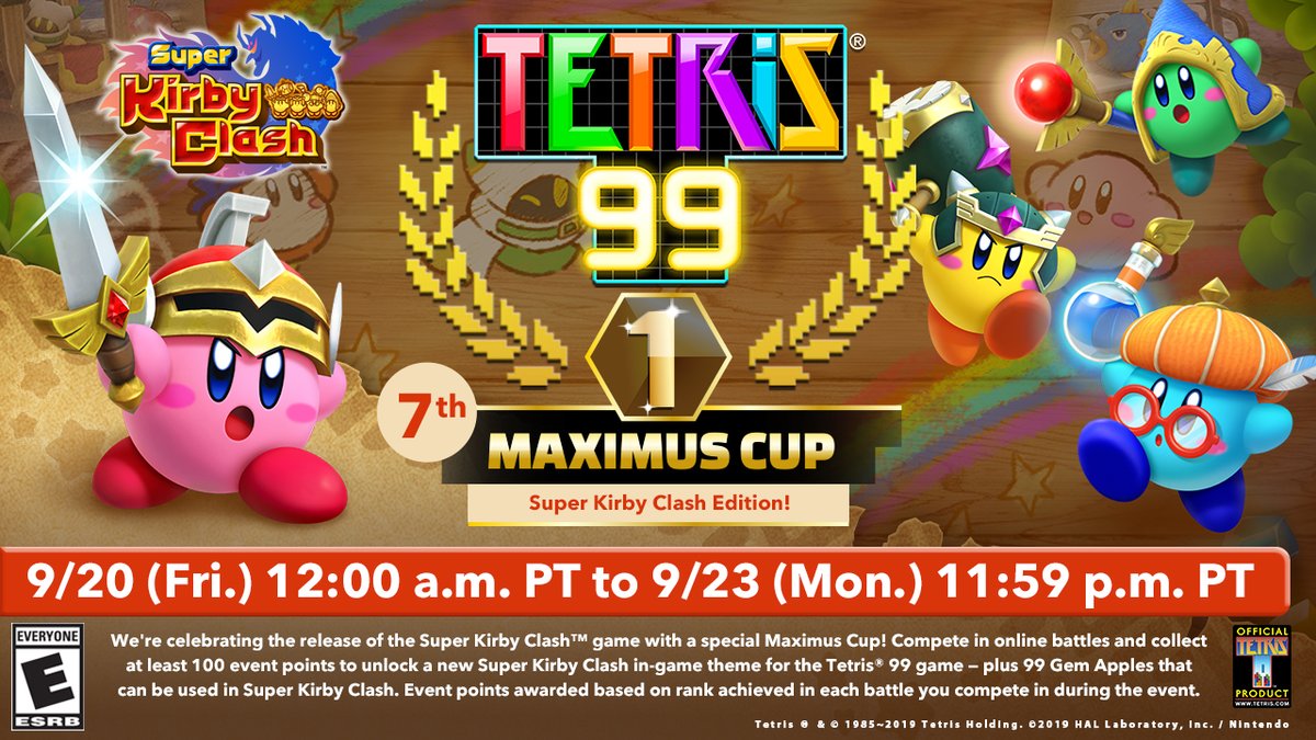 TETRIS 99 Grand Prix 7: in arrivo un nuovo evento a tema Super Kirby Clash