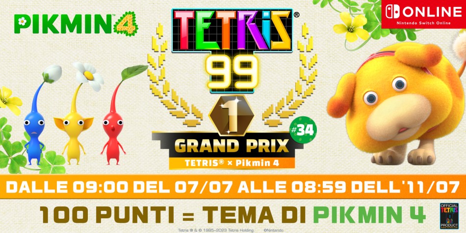 Tetris 99: in arrivo l’evento speciale dedicato a Pikmin 4